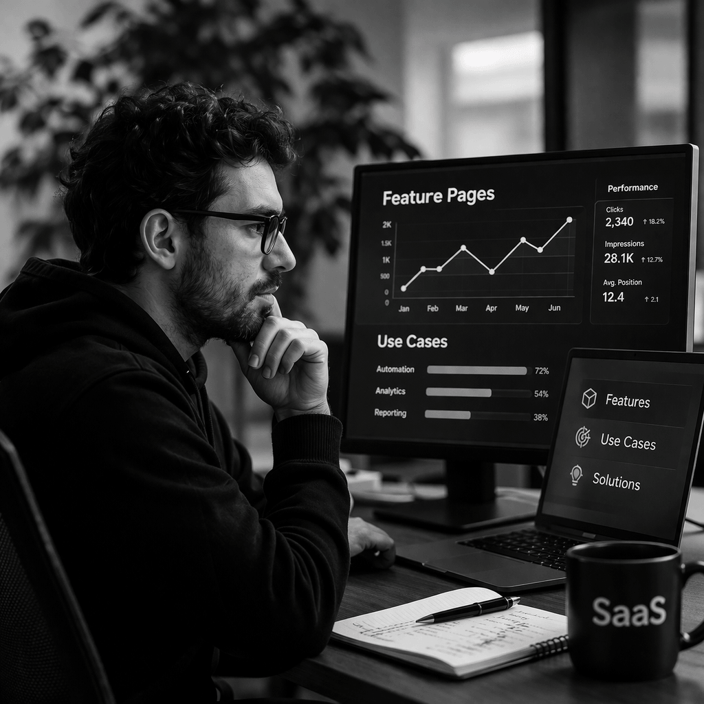 feature pages, use cases, and solution pages SEO for SaaS